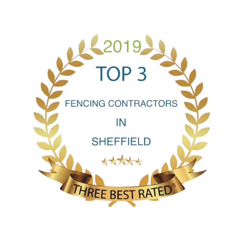 2019 Top 3 Fencing Contractors in Sheffield award badge presented to Acorn Fencing Sheffield